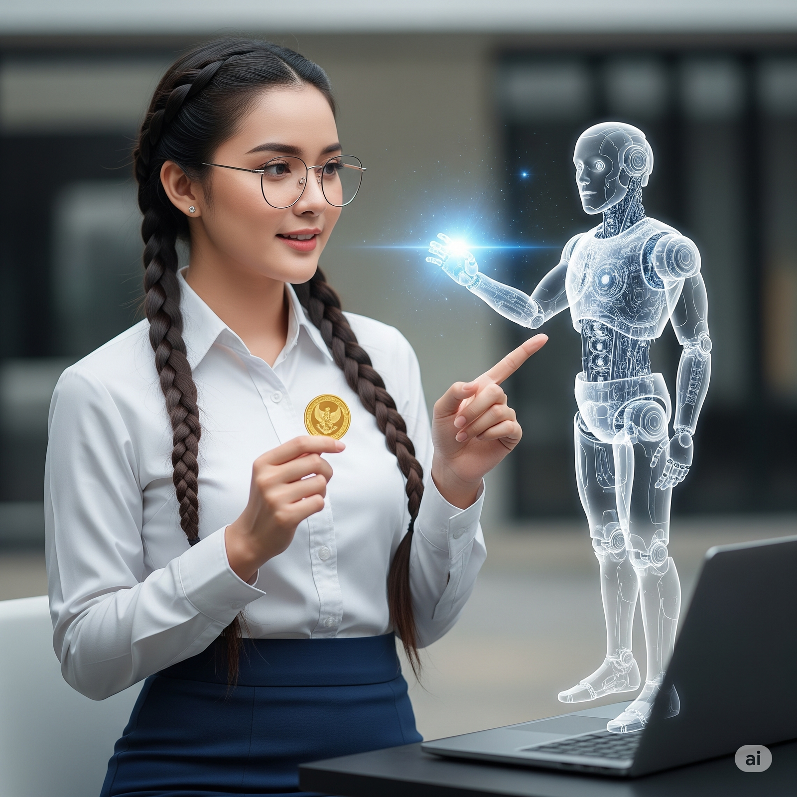 Ilustrasi konsultasi Keuangan dengan bantuan AI (kecerdasan buatan).