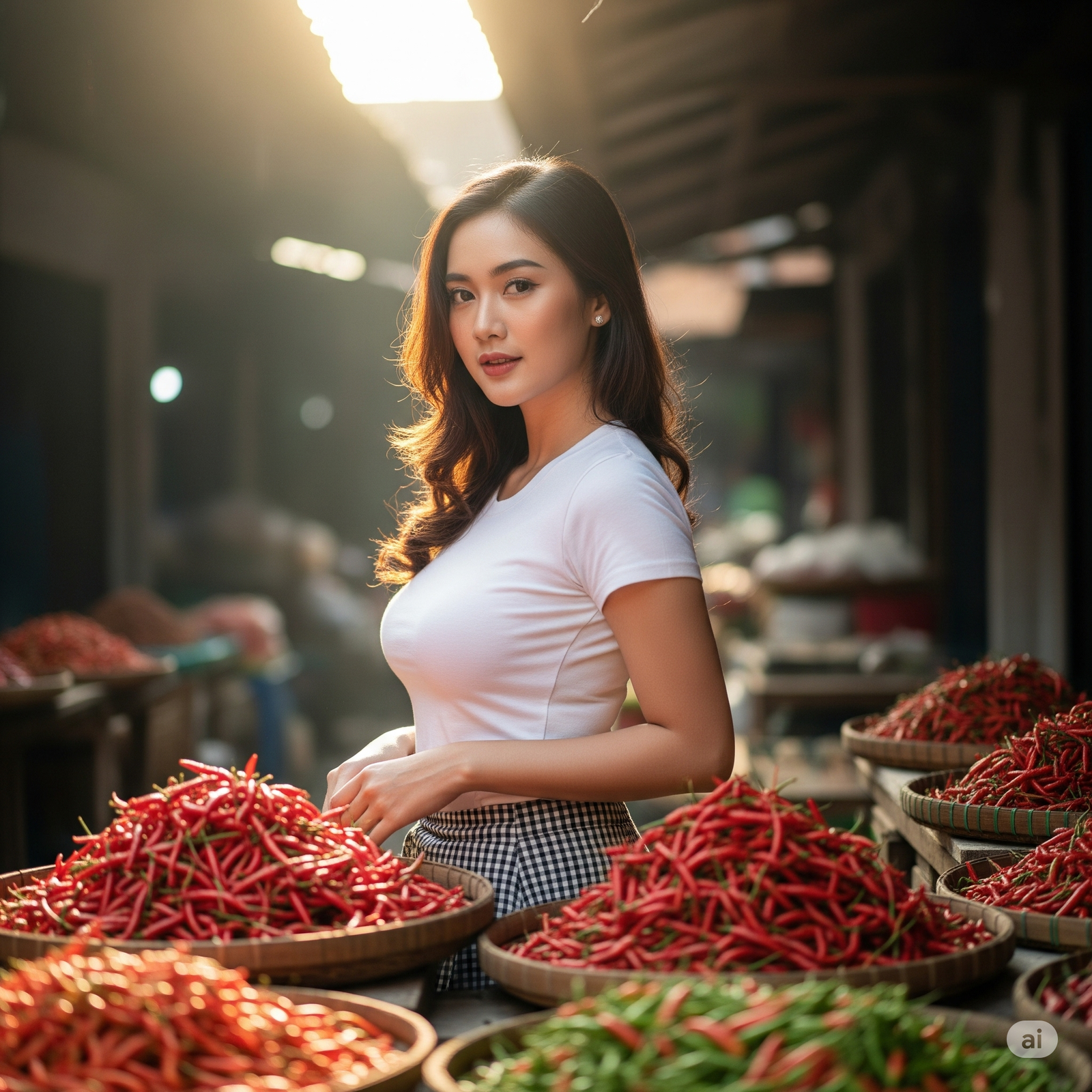 Ilustrasi penjual cabai.