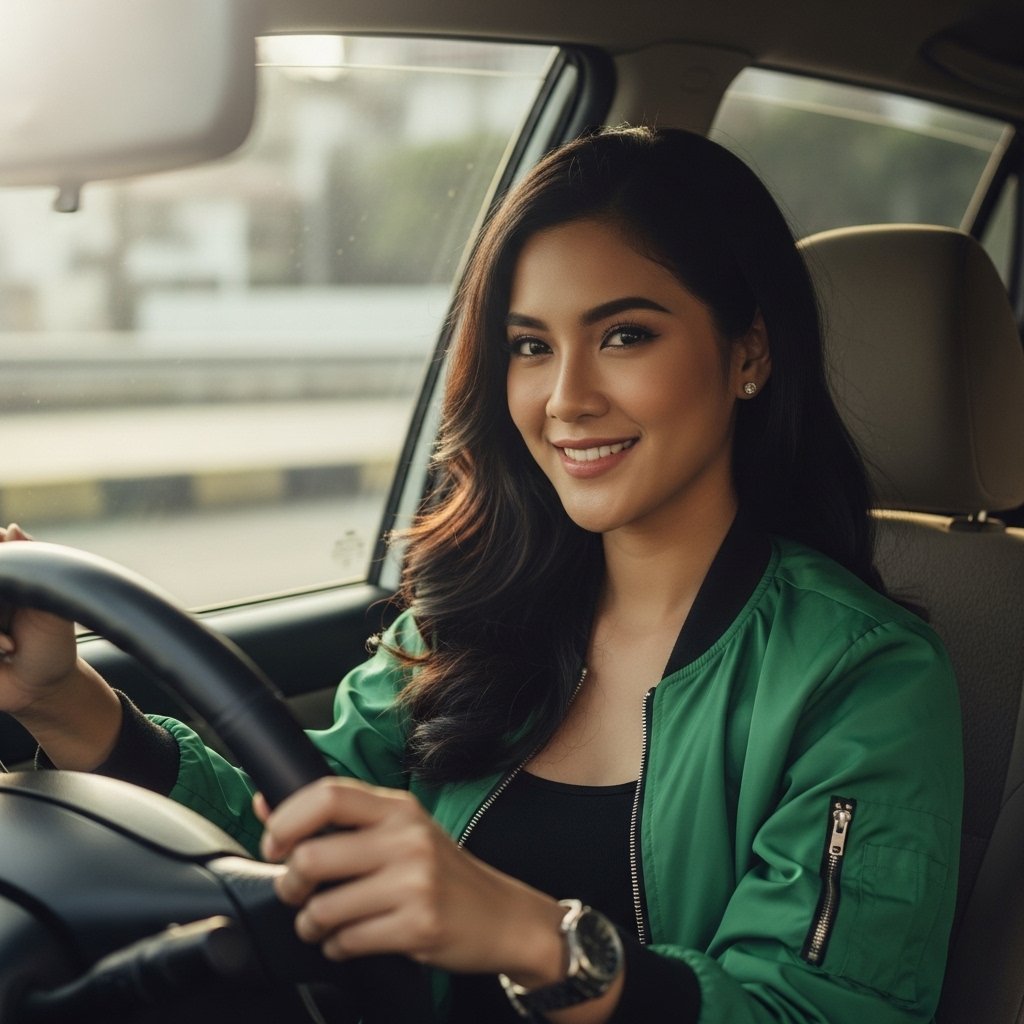 Ilustrasi driver taksi online