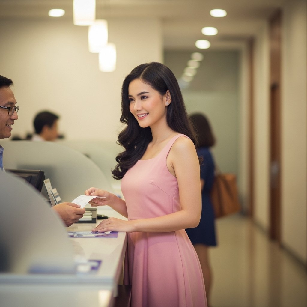 Ilistrasi menabung di bank.