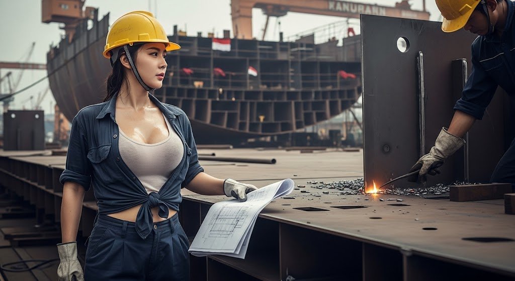 Ilustrasi galangan kapal.