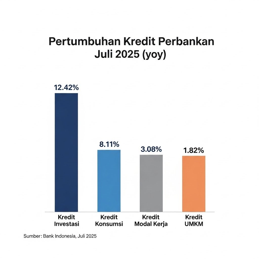 Pertumbuhan kredit perbankan Juli 2025