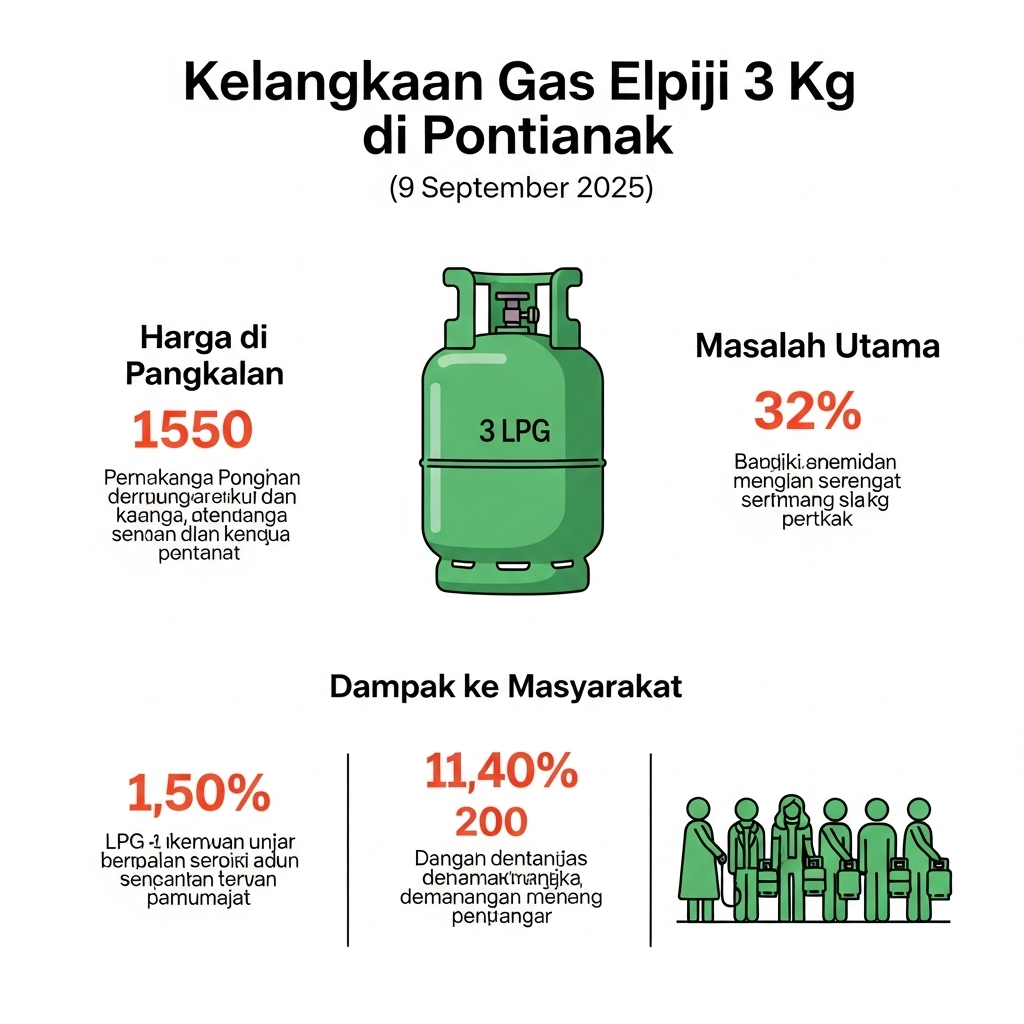 Infografis kelangkaan elpiji 3 Kg di Pontianak