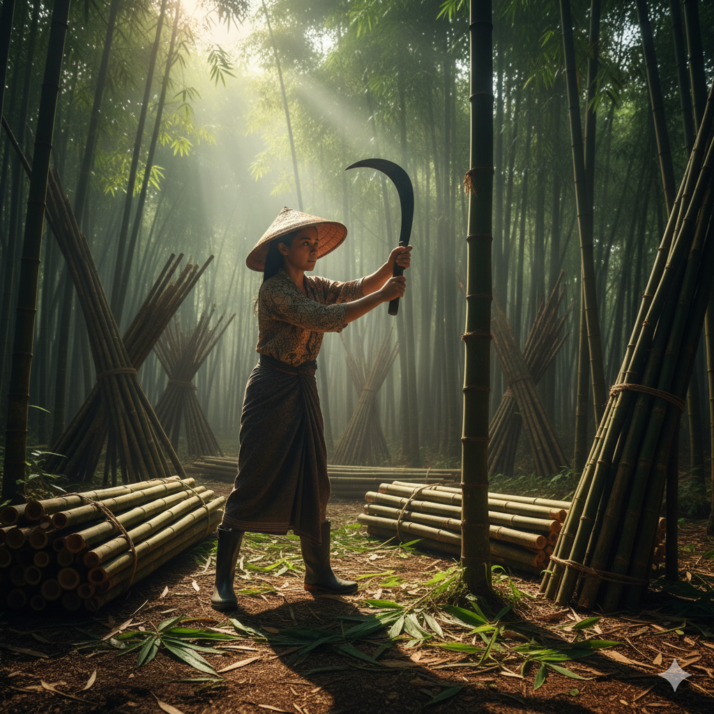 Ilustrasi hutan bambu