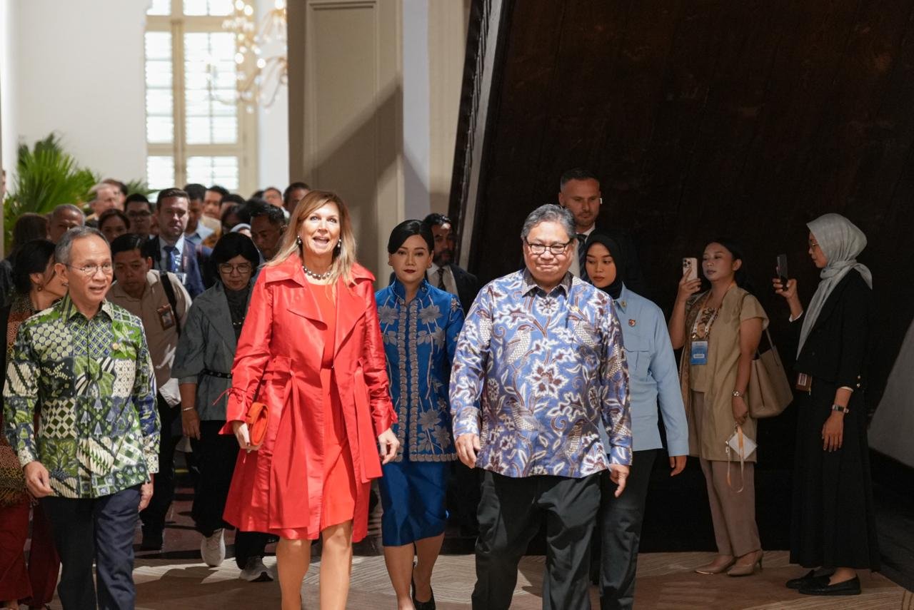 Y.M. Ratu Maxima dan Menko Perekonomian Indonesia Airlangga Hartarto.