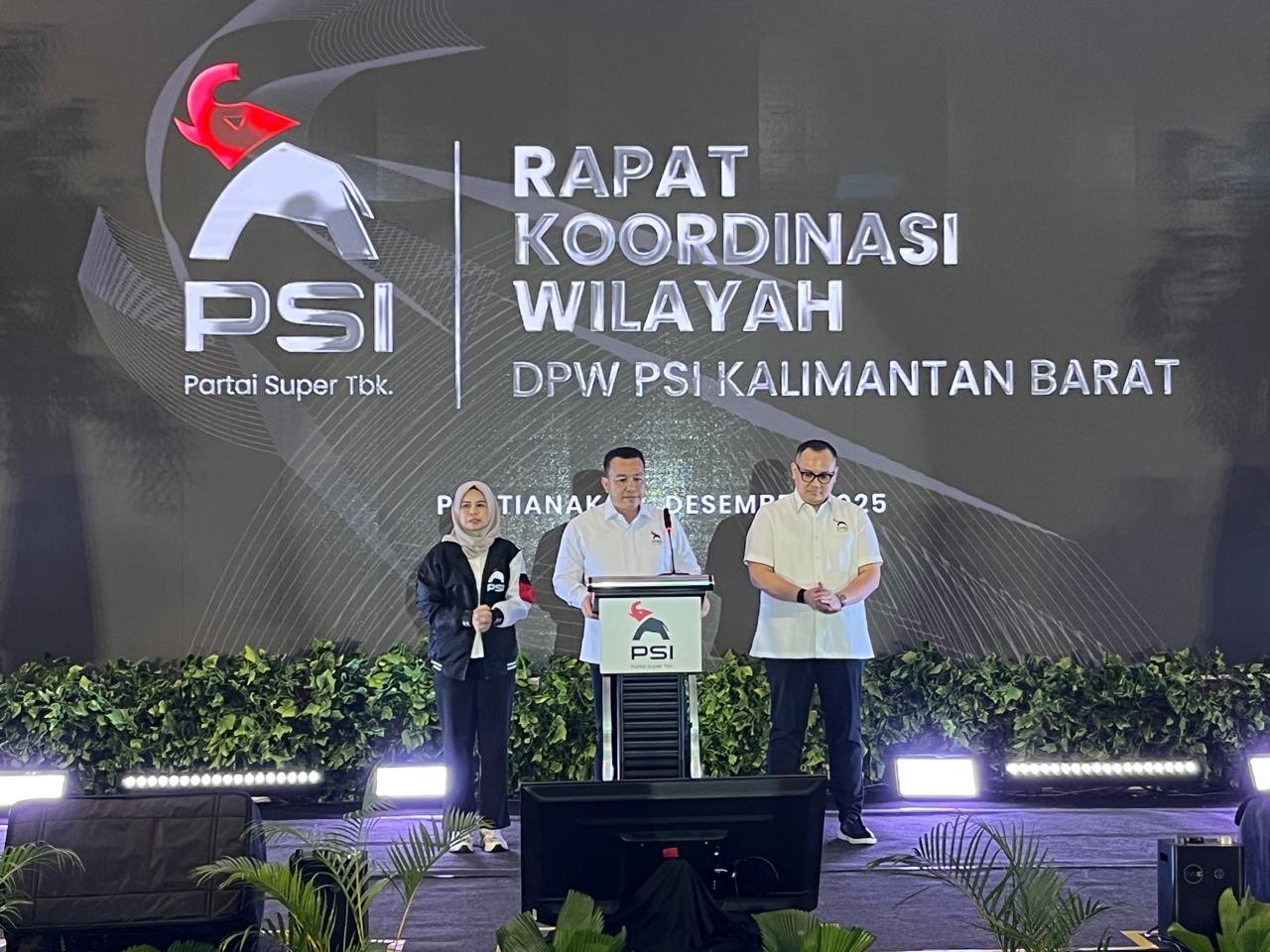 Rakorwil DPW PSI Kalbar yang digelar di Novotel Pontianak pada Sabtu (13/12/2025). Foto: Yulia Ramadhiyanti/klikwartaku