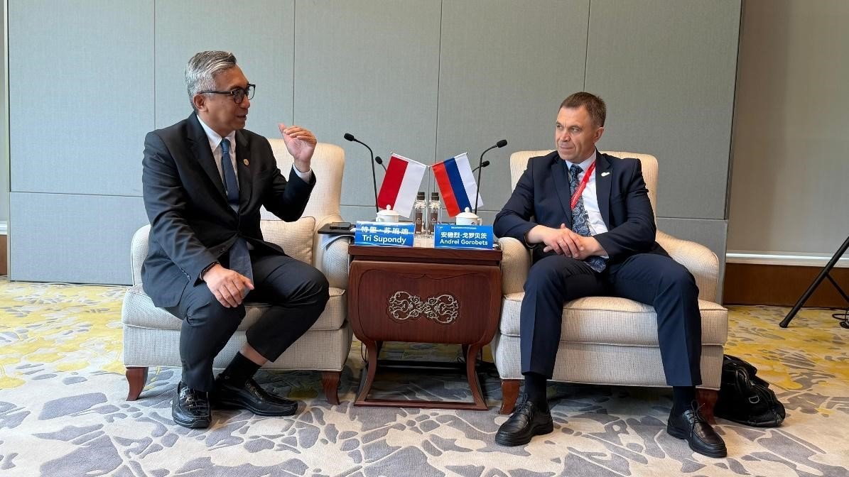 Pertemuan bilateral antara Indonesia dan Rusia dalam rangkaian BRICS Forum on Partnership on New Industrial Revolution (PartNIR) Forum 2026 di Xiamen, China.