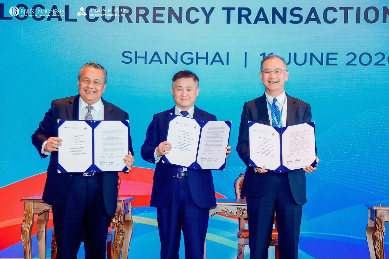 Pertemuan Tingkat Tinggi yang mempertemukan Gubernur BI Perry Warjiyo dan Gubernur PBOC Pan Gongsheng di Shanghai, Tiongkok, pada 11 Juni 2026.